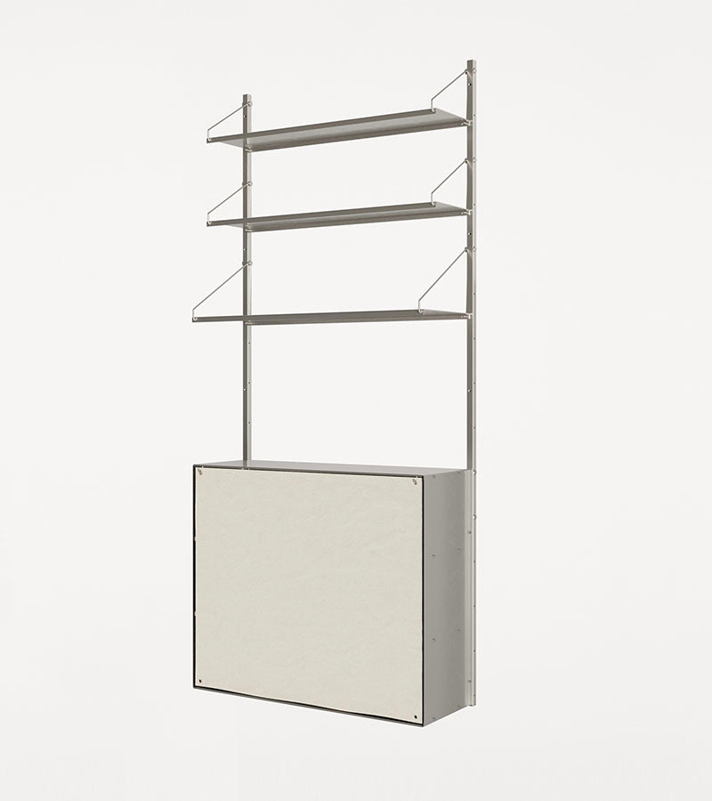 H1852 | Canvas Cabinet Section · Stainless Steel · Shelf Library