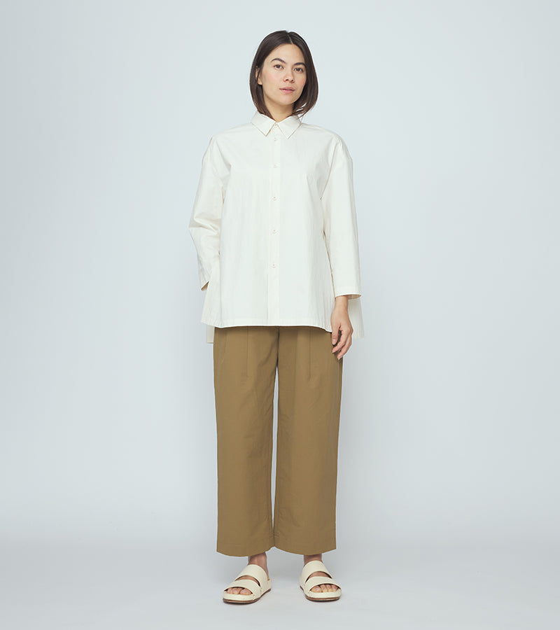 Signature Unisex 3/4 Button Up | Rice White