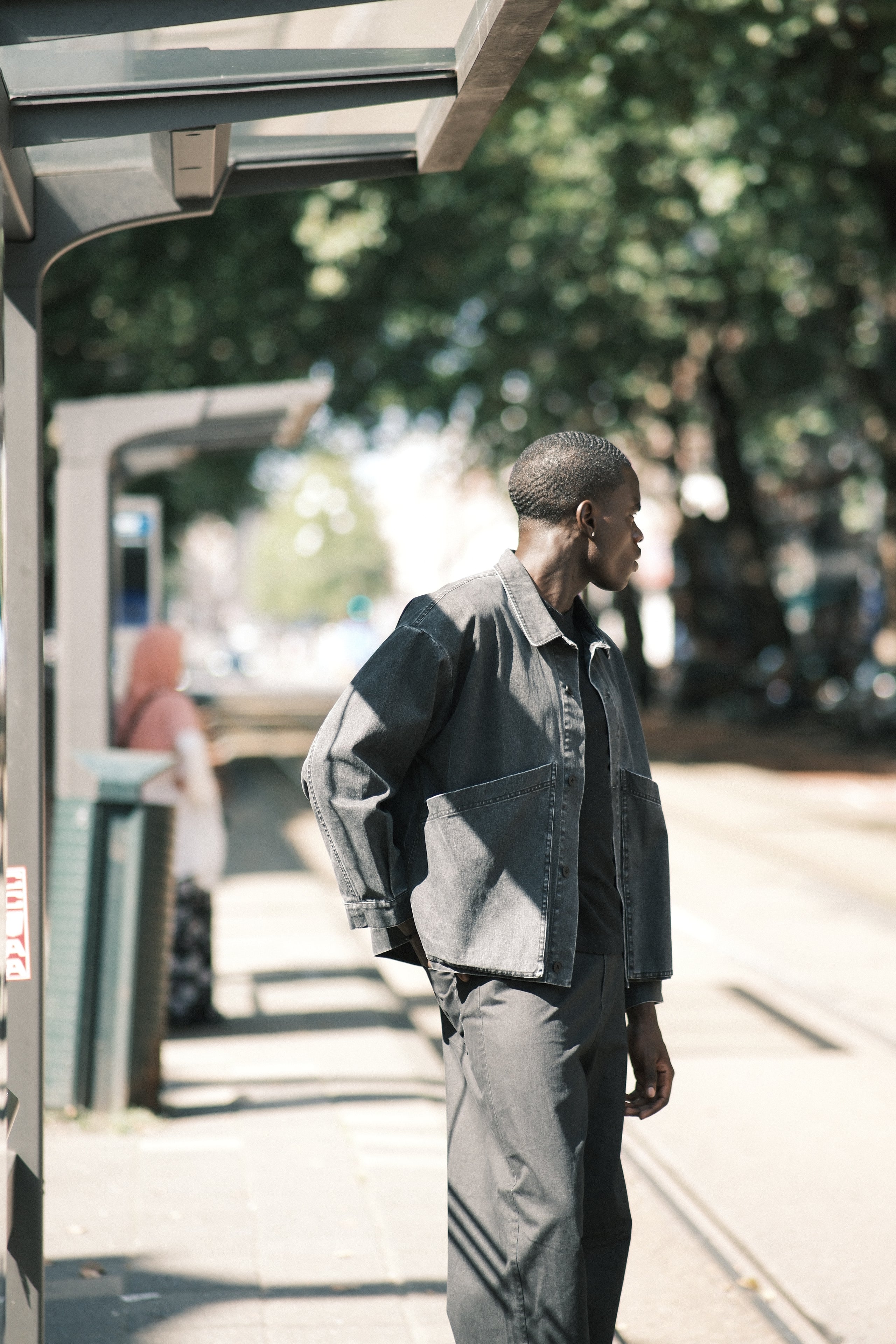 Signature Panel Pockets Jacket | Washed Black