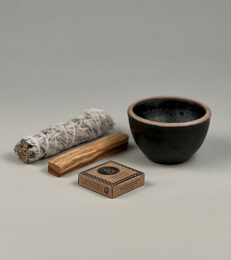 Large Smudge Stoneware Set | Black