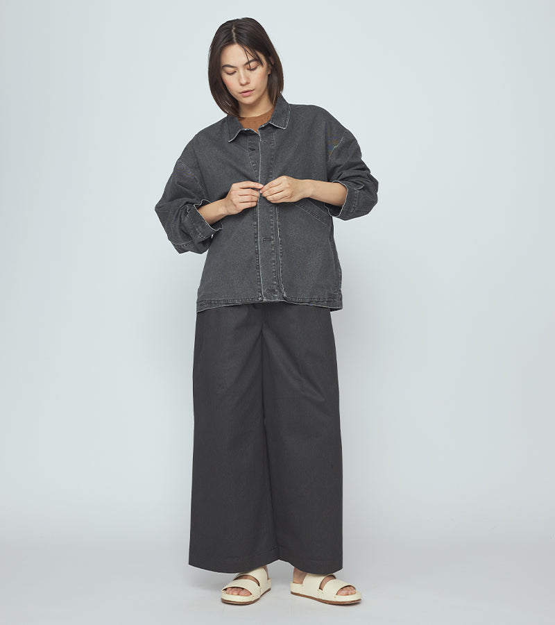 Signature Panel Pockets Jacket | Washed Black