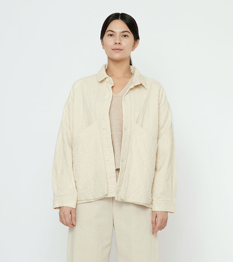 Signature Panel Pocket Shirt Jacket | Bone